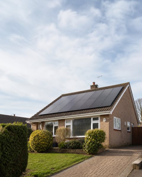 A complete bungalow with solar panels